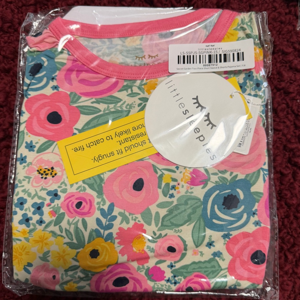 NWT Little Sleepies Secret Garden Short Sleeve & shorts Pajamas in size 7/8